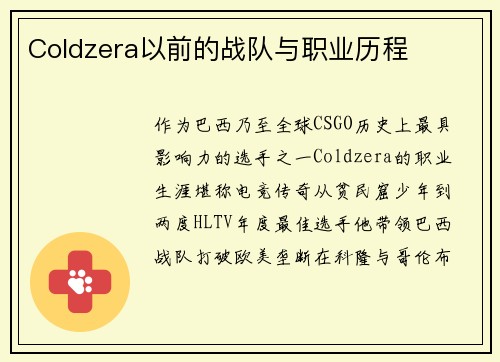 Coldzera以前的战队与职业历程